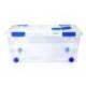 CONTENEDOR PLASTICO MARCA PLASTICFORTE N 7 TRANSPARENTE CON TAPA 61L 73X41X32 CM