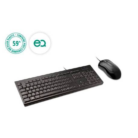 SET TECLADO Y RATON MARCA KENSINGTON KM100 EQ ECOLOGICO CON CABLE COLOR NEGRO