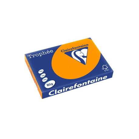 PAPEL COLOR MARCA TROPHEE A3 80GR NARANJA INTENSO PAQUETE DE 500 HOJAS