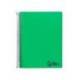 CUADERNO ESPIRAL MARCA LIDERPAPEL A4 MICRO WONDER TAPA PLASTICO 120H 90GR CUADRO 5MM 5 BANDAS 4 TALADROS COLOR VERDE OSCURO