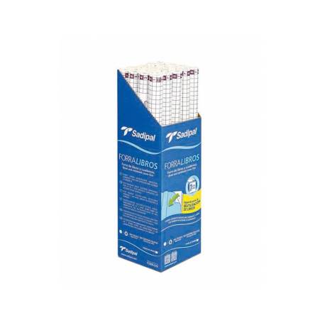 ROLLO PLASTICO ADHESIVO MARCA SADIPAL 0.33X1.50 MT 50 MC FORRALIBROS REMOVIBLE 1 AÑO