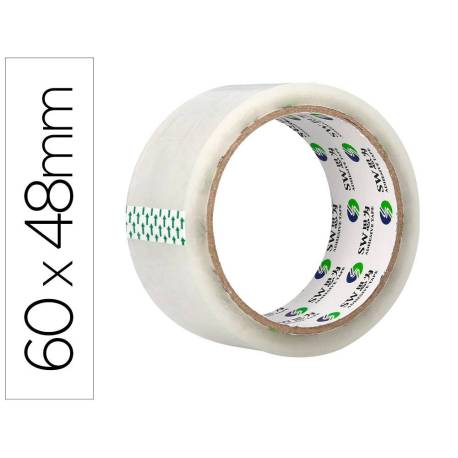 CINTA ADHESIVA MARCA GREENING POLIPROPILENO TRANSPARENTE 60 MT X 48 MM PARA EMBALAJE