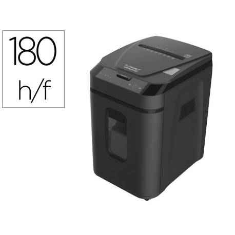 DESTRUCTORA DE DOCUMENTOS MARCA Q-CONNECT CAPACIDAD CORTE 180 H AUTO / 10 H MANUAL DESTRUYE GRAPAS CLIPS Y TARJETAS