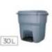 PAPELERA CONTENEDOR MARCA Q-CONNECT PLASTICO CON TAPA Y PEDAL 30 LITROS GRIS 395X395X420 MM