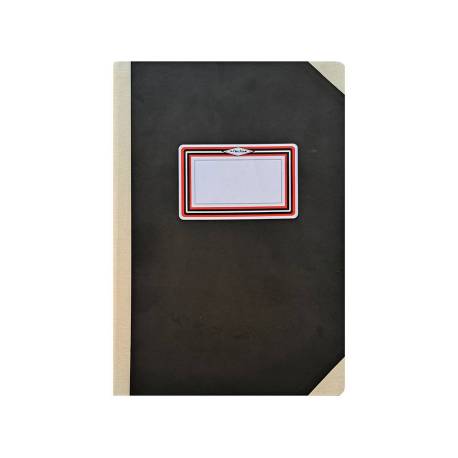 LIBRO CARTONE COSIDO MARCA FERNANDES FLECHA DIN A5+ RAYADO HORIZONTAL 50 HOJAS 100 GR NEGRO