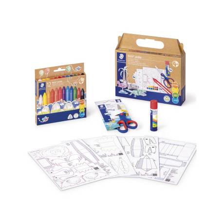 SET DE DIBUJO MARCA STAEDTLER NORIS JUMBO MIXTO FIGURAS DE PAPEL 18 PIEZAS