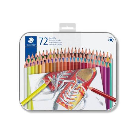 LAPICES DE COLORES MARCA STAEDTLER CAJA METALICA DE 72 UNIDADES COLORES SURTIDOS