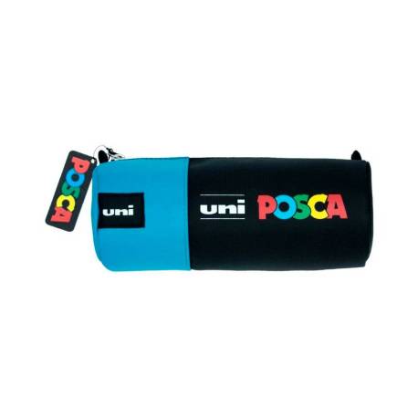 ESTUCHE PORTATODO MARCA UNI POSCA TELA COLOR AZUL 85X195 MM