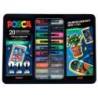 ROTULADOR MARCA UNI POSCA POP COLOURS MARCADOR DE PINTURA PUNTA CONICA MALETIN METALICO DE 20 UNIDADES COLORES