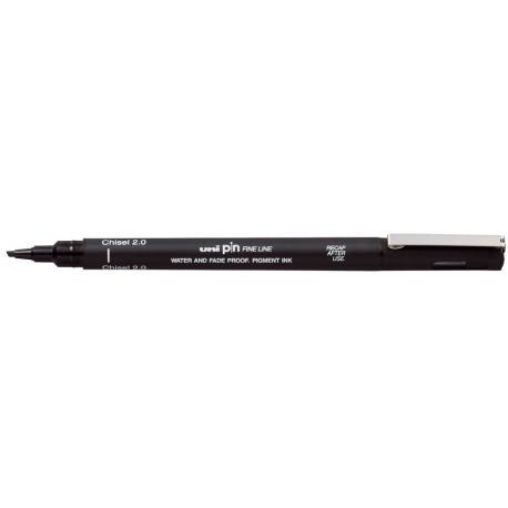 ROTULADOR MARCAS UNIBALL PIN CALIBRADO PUNTA BISELADA 2 MM COLOR NEGRO