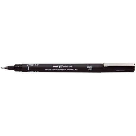 ROTULADOR MARCA UNIBALL PIN CALIBRADO PUNTA BISELADA 1 MM COLOR NEGRO