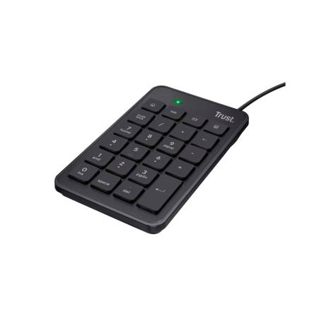TECLADO NUMERICO MARCA TRUST XALAS NUMPAD CON CABLE LONGITUD 145 CM USB 2.0 COLOR NEGRO