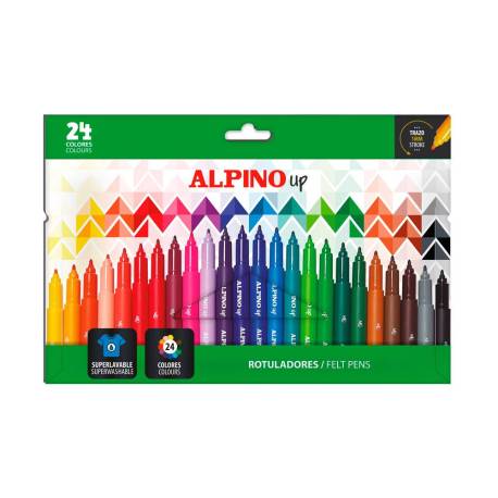 ROTULADOR MARCA ALPINO UP PUNTA 1 MM CAJA DE 24 UNIDADES COLORES SURTIDOS