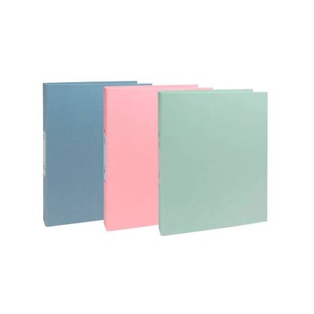 CARPETA DE 4 ANILLAS 30 MM REDONDAS MARCA EXACOMPTA AUTENTIK DIN A4+ CARTON RECICLADO FORRADO COLORES SURTIDOS