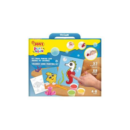 JUEGO MARCA JOVI PLAY&FUN PINTA CON ARENA DE COLORES ANIMALES MARINOS