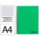CUADERNO ESPIRAL MARCA LIDERPAPEL A4 WONDER TAPA PLASTICO 80H 90GR CUADRO 4MM CON MARGEN COLOR VERDE OSCURO