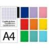 CUADERNO ESPIRAL MARCA LIDERPAPEL A4 MICRO SMART TAPA BLANDA 80H 75GR CUADRO 5MM DOBLE MARGEN 4 TALADROS COLORES
