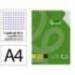 RECAMBIO MARCA LIDERPAPEL DIN A4 100 HOJAS 75 GR CUADRO 4 MM CON MARGEN 16 TALADROS