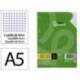 RECAMBIO MARCA LIDERPAPEL DIN A5 100 HOJAS 75 GR CUADRO 4MM CON MARGEN 6 TALADROS
