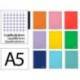 CUADERNO ESPIRAL MARCA LIDERPAPEL DIN A5 WITTY TAPA DURA 80H 90GR CUADRO 6MM CON MARGEN COLORES SURTIDOS