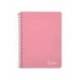 CUADERNO ESPIRAL MARCA LIDERPAPEL DIN A5 WITTY TAPA DURA 80H 90GR CUADRO 4MM CON MARGEN COLOR ROSA
