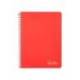 CUADERNO ESPIRAL MARCA LIDERPAPEL DIN A5 WITTY TAPA DURA 80H 90GR CUADRO 4MM CON MARGEN COLOR ROJO