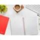 CUADERNO ESPIRAL MARCA LIDERPAPEL DIN A5 WITTY TAPA DURA 80H 90GR CUADRO 4MM CON MARGEN COLOR ROJO