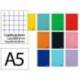 CUADERNO ESPIRAL MARCA LIDERPAPEL DIN A5 SMART TAPA BLANDA 80H 75GR CUADRO 8MM CON MARGEN COLORES SURTIDOS