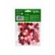 POMPONES DE COLORES MARCA LIDERPAPEL 1,5 CM TONALIDADES ROJAS BOLSA CON 80 UNIDADES