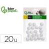 FIGURA DE ESPUMA BLANCA MARCA LIDERPAPEL BOLA DE 2 CM BOLSA CON 20 UNIDADES