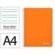CUADERNO ESPIRAL MARCA LIDERPAPEL DIN A4 WITTY TAPA DURA 80H 90GR PAUTA 3,5MM CON MARGEN COLOR NARANJA