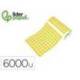 GOMETS MARCA LIDERPAPEL AUTOADHESIVO S CIRCULOS 10,5 MM AMARILLO ROLLO DE 6000 UNIDADES EN CAJA DE CARTON