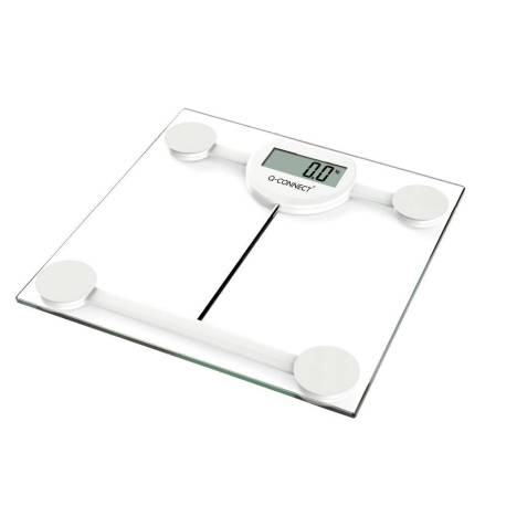 BASCULA BAÑO MARCA Q-CONNECT DIGITAL CON PANTALLA LCD PRECISION 100 GR CAPACIDAD DE 5 KG A 180 KG 300X300X22MM