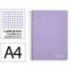 CUADERNO ESPIRAL MARCA LIDERPAPEL DIN A4 WITTY TAPA DURA 80H 90GR CUADRO 4MM CON MARGEN COLOR VIOLETA