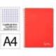 CUADERNO ESPIRAL MARCA LIDERPAPEL DIN A4 WITTY TAPA DURA 80H 90GR CUADRO 4MM CON MARGEN COLOR ROJO