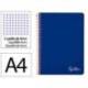 CUADERNO ESPIRAL MARCA LIDERPAPEL DIN A4 WITTY TAPA DURA 80H 90GR CUADRO 4MM CON MARGEN COLOR AZUL OSCURO