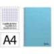 CUADERNO ESPIRAL MARCA LIDERPAPEL DIN A4 SMART TAPA BLANDA 80H 75GR CUADRO 4MM CON MARGEN COLOR CELESTE