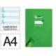CUADERNO ESPIRAL MARCA LIDERPAPEL DIN A4 PAUTAGUIA TAPA DURA 80H 90 GR CUADRO PAUTADO 4MM COLOR VERDE