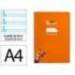 CUADERNO ESPIRAL MARCA LIDERPAPEL DIN A4 PAUTAGUIA TAPA DURA 80H 90 GR CUADRO PAUTADO 4MM COLOR NARANJA