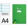 CUADERNO ESPIRAL MARCA LIDERPAPEL DI N A4 PAUTAGUIA TAPA BLANDA 80H 75 GR CUADRO PAUTADO 4MM COLOR VERDE