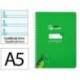 CUADERNO ESPIRAL MARCA LIDERPAPEL DI N A5 PAUTAGUIA TAPA DURA 80H 90 GR CUADRO PAUTADO 5MM COLOR VERDE