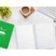 CUADERNO ESPIRAL MARCA LIDERPAPEL DI N A5 PAUTAGUIA TAPA DURA 80H 90 GR CUADRO PAUTADO 5MM COLOR VERDE