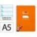 CUADERNO ESPIRAL MARCA LIDERPAPEL DI N A5 PAUTAGUIA TAPA DURA 80H 90 GR CUADRO PAUTADO 5MM COLOR NARANJA