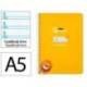 CUADERNO ESPIRAL MARCA LIDERPAPEL DI N A5 PAUTAGUIA TAPA DURA 80H 90 GR CUADRO PAUTADO 5MM COLOR AMARILLO