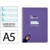 CUADERNO ESPIRAL MARCA LIDERPAPEL DI N A5 PAUTAGUIA TAPA DURA 80H 90 GR CUADRO PAUTADO 4MM COLOR LILA