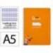 CUADERNO ESPIRAL MARCA LIDERPAPEL DI N A5 PAUTAGUIA TAPA DURA 80H 90 GR CUADRO PAUTADO 3MM COLOR NARANJA