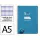 CUADERNO ESPIRAL MARCA LIDERPAPEL DI N A5 PAUTAGUIA TAPA DURA 80H 90 GR CUADRO PAUTADO 3MM COLOR AZUL