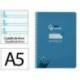 CUADERNO ESPIRAL MARCA LIDERPAPEL DI N A5 PAUTAGUIA TAPA BLANDA 40H 75 GR CUADRO PAUTADO 4MM COLOR AZUL