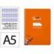CUADERNO ESPIRAL MARCA LIDERPAPEL DI N A5 PAUTAGUIA TAPA BLANDA 40H 75 GR CUADRO PAUTADO 2,5MM COLOR NARANJA