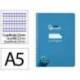 CUADERNO ESPIRAL MARCA LIDERPAPEL DI N A5 PAUTAGUIA TAPA BLANDA 40H 75 GR CUADRO PAUTADO 2,5MM COLOR AZUL